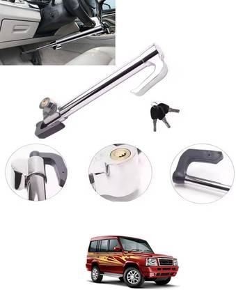 monolive Heavy Duty Double Protection Stainless Steering wheel lock with 3 keys 251 Gear Lock