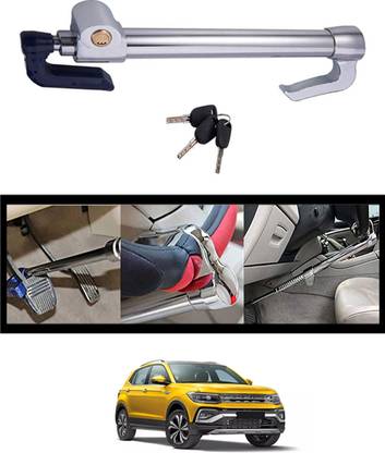 MATIES Double Protection Car Steering Wheel Lock with Clutch Pedal/Brake Pedal Lock 260 Gear Lock