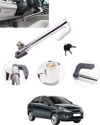 monolive Heavy Duty Double Protection Stainless Steering wheel lock with 3 keys 331 Gear Lock