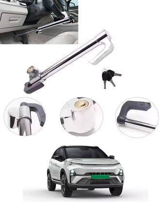 monolive Heavy Duty Double Protection Stainless Steering wheel lock with 3 keys 194 Gear Lock