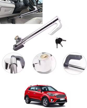 monolive Heavy Duty Double Protection Stainless Steering wheel lock with 3 keys 70 Gear Lock