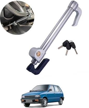 AYW Heavy Duty Double Protection Stainless Steering wheel lock with 3 keys-2 Gear Lock
