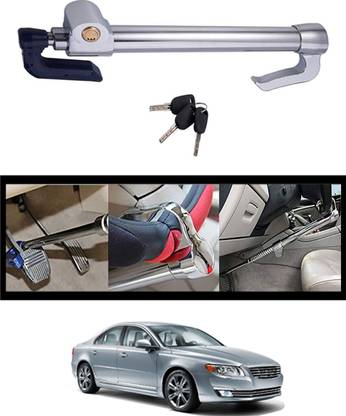 MATIES Double Protection Car Steering Wheel Lock with Clutch Pedal/Brake Pedal Lock 228 Gear Lock