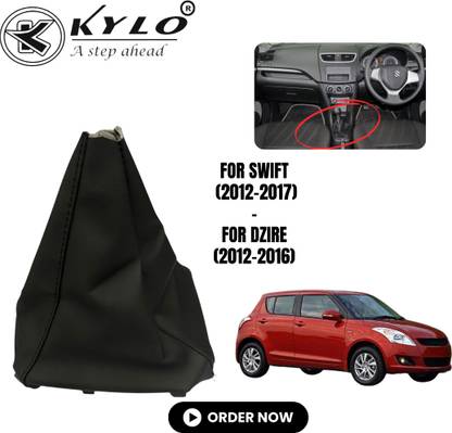 KYLO Gear Lever Boot / Gear Lever Cover suitable for SWFT/DZRE (2012-2017) PU Leather Car Gear Lever