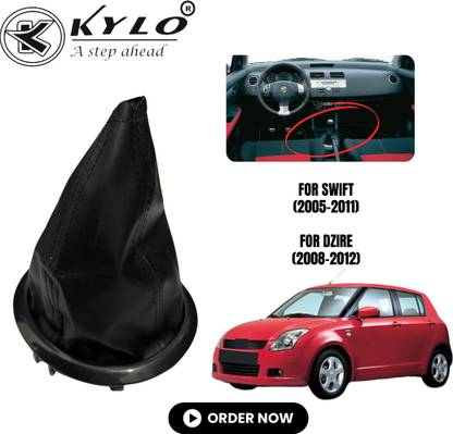 kylo Gear Lever Boot/Gear Lever Cover suitable for SWFT/DZRE (2005-2011,Black)Leather Car Gear Lever