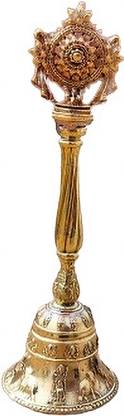 Krishna Art Krishna Art KRISHANA ART casting brass bell (golden standard ) 110gm Brass Pooja Bell