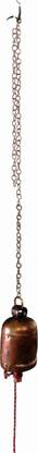 Vandana Collection Bell with Heart Chain Link, Hanging Bell, Vintage Style Iron Pooja Bell