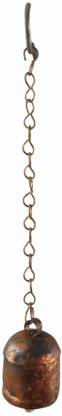 Vandana Collection Rustic Metal Bell with Chain Link, Decorative Hanging Bell, Vintage Style Iron Pooja Bell