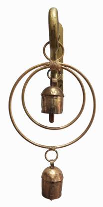 Vandana Collection Vintage Double Ring Wind Chime Bell, Traditional Hanging Decor Iron Pooja Bell