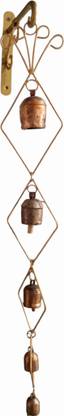 Vandana Collection Door Hanging with Metal Bells, Antique Gold Finish Iron Pooja Bell