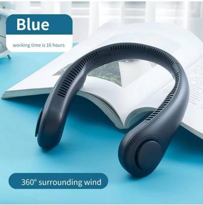 MS Store VANELESS HANGING NECK FAN Chargeble (Blue)