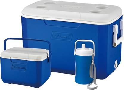 COLEMAN 3-Piece 48 Quart Cooler Combo(48qt Ice Box, 5qt Ice Box, 1/3gal Beverage Bottle) Ice Box