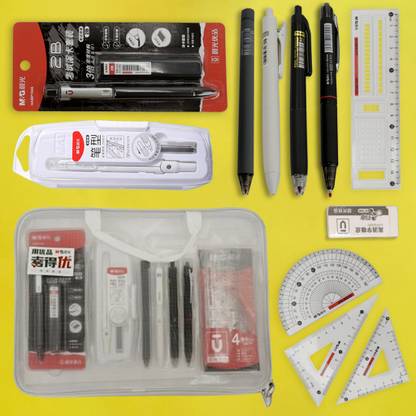 Concept Kart 14 PCS Math Mechanical Geometry Set for Drawing, Students, Professional Art Geometry Box