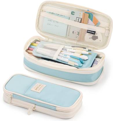Joyjay Canvas Big Capacity Pencil Case Large Pencil Pouch Geometry Box