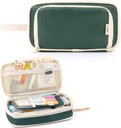 Akvanar Big Capacity Pencil Case Large Pencil Pouch Portable Pen Case Geometry Box