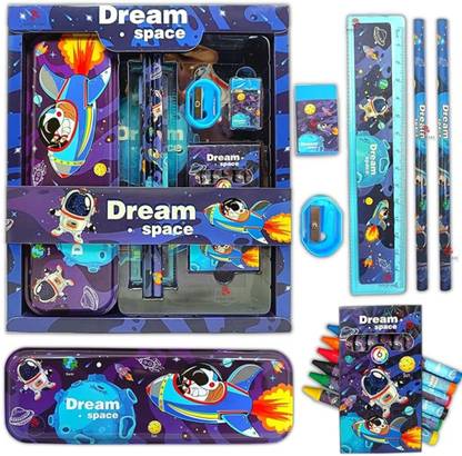 जापसी Space Stationery Set for Kids | Dream Space Stationery Kit | Age 5 Years & Above ज्योमेट्री बॉक्स