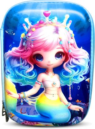 Medivedas Mermaid Queen Pencil Pouch for Kids | Large, Durable & Easy to Carry Case Geometry Box