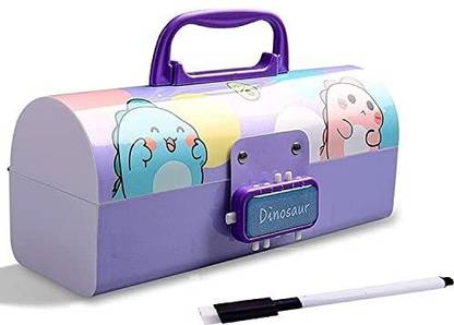 NH WORLD Kids Pen & Pencil Box Suitcase Password Lock Pencil Case, Multi-Layer Pencil Box Geometry Box