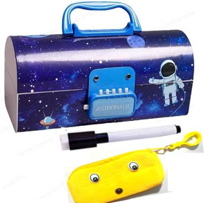 NXSVAA GEOMETRY Box with two lock Multi-Layer strong plastic box and pouch (Blue) Geometry Box