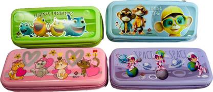 NIVO Pencil Box For School Kids With Free Gift (Scale / Pencil Set) Get Random Color Geometry Box