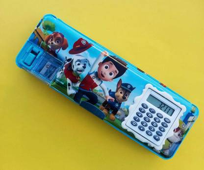sidhi store Multipurpose Boy with puppies Printed Calculator Geometry Box, Random Design Geometry Box