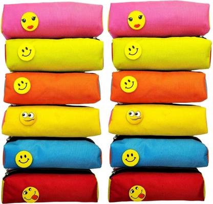 प्वेंशन Smiley Stationery Pouch For Kids Birthday Return Gift स्माइली आर्ट Polyester पेंसिल बॉक्स