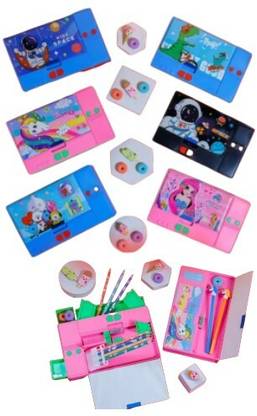 MADDYGROUP 2-Sided Magnetic Multi-Button Geometry for School,Big Size Multi Storage Box Geometry Box