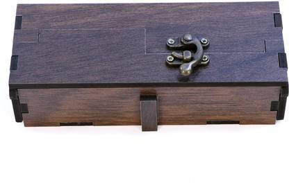 LAVNIK MDF Compass Box Rectangle Pencil Box storage Box with Hinged Lid Geometry Box
