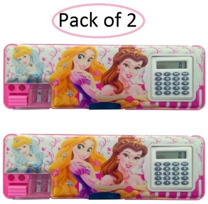 ABCD Geometry Box for girls with calculator and Dual sharpner pack of 2 Geometry Box