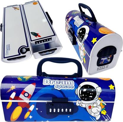 Shivom Dream space Print Password Pencil Box for Kids Pencil Storage Compass Boxes Geometry Box