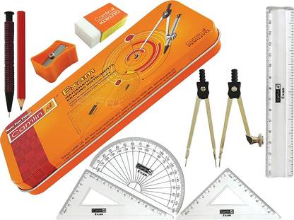 AADESH Mathematical Drawing Instruments - Self Centering Compass And Divider Geometry Box
