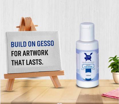 UVID ART AND CRAFT SUPPLIES UVID Premium White Gesso - Acrylic Primer for Canvas, 100ml White Gesso for Canvas, Oil Painting
