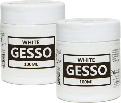 LITTLE BIRDIE Acrylic Gesso, White 100ml x 2, Set of 2 White Gesso for Paint Formulations, Panels
