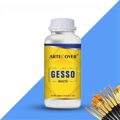 ARTECOVER GESSO WHITE (500 ML) Acrylic, Medium Texture, White Gesso for Oil Painting, Canvas, Paint Formulations, Panels, Portraits
