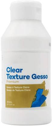 Qatalitic Clear Texture Gesso Acrylic Medium 250ml, Universal Primer White Professional Clear Gesso for Oil Painting, Pastels