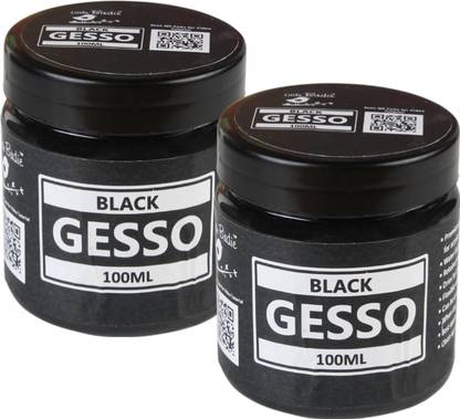 LITTLE BIRDIE Acrylic Gesso Black 100ml x 2, Set of 2 Black Gesso for Paint Formulations