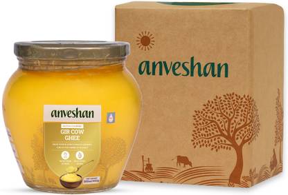 Anveshan Traditional Bilona Method A2 Gir Cow Ghee Glass Bottle