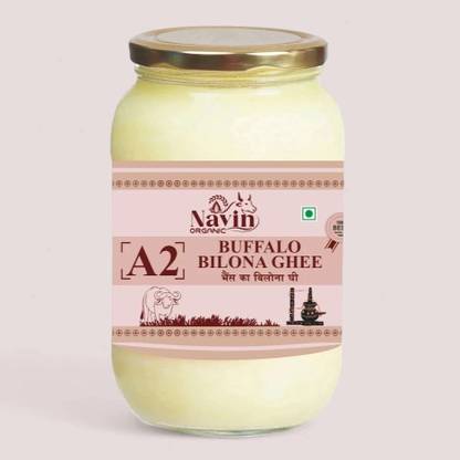 Navin Organic A2 Desi Buffalo Bilona Ghee, Made from Buffalo Milk Ghee Glass Bottle
