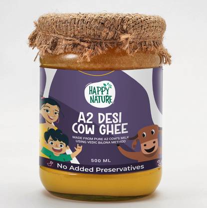 Happy Nature A2 Desi Cow Ghee Ghee Glass Bottle