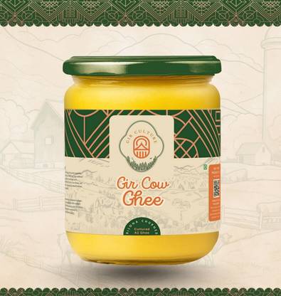 GIR CULTURE A2 Gir Cow Ghee, Vedic Bilona Method of Churning Curd into Butter Pure & Healthy Ghee Mason Jar