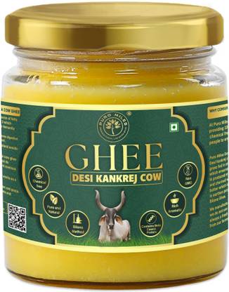 Puro Miles A2 Bilona Ghee |Made From Curd Churning |Pure Organic Ghee from Desi Kankrej Cow Ghee Glass Bottle