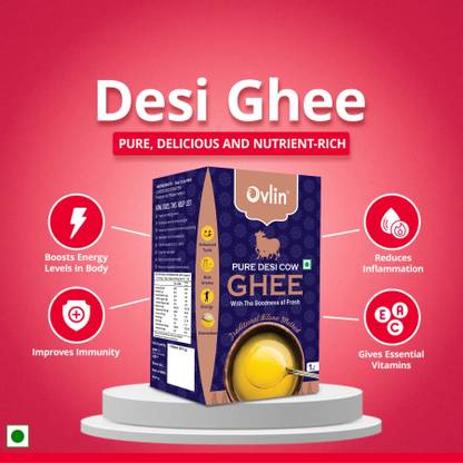 Ovlin Pure Cow Desi Ghee| Made Traditionally From Curd| Pure Cow Ghee| Natural Ghee Ghee Tetrapack