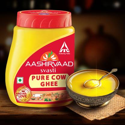 AASHIRVAAD Pure Cow Ghee, PET Jar, Rich Aroma Ghee Plastic Bottle