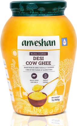 Anveshan Traditionally Bilona-Churned A2 Cow Ghee Glass Bottle