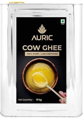 Auric Lab Certified Cow Ghee 15 L + 11% extra | 100% Pure and Natural | Desi Ghee Ghee Tin
