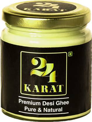 24 Karat Premium A2 Organic Desi Ghee | Neyyi | Tuppa | Bilona | Reusable Jar | 200ML Ghee Mason Jar