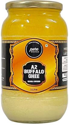 Pure Whites Buffalo Ghee Hand Made by Bilona Method- Reduces Joint Pain, Improves Heart Rate Ghee Glass Bottle