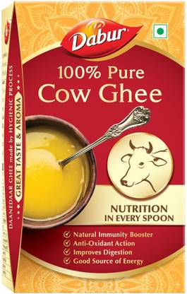 Dabur Rich Aromatic 100% Pure Cow Ghee for Cooking & Traditional Homemade Recipes Ghee Tetrapack