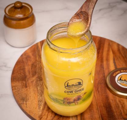 swad sadan Pure Danedar Grass-Fed Cow Ghee Ghee Glass Bottle