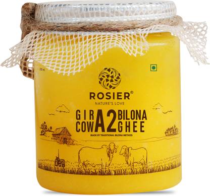 ROSIER A2 Gir Cow Ghee (200 ml) Traditional Bilona Method | Grassfed, Pure and Healthy Ghee Plastic Bottle